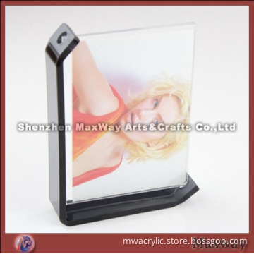 Pretty Oblong Magnetic Counter Acrylic/Perspex Picture/Photo/Card Holder/Frame with Black Border